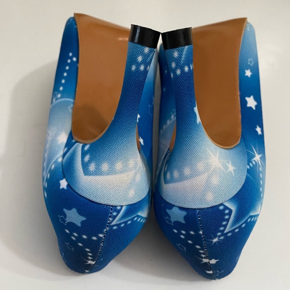Unique High Heels Canvas Stars print Blue Women’s shoes - Picture 6 of 10